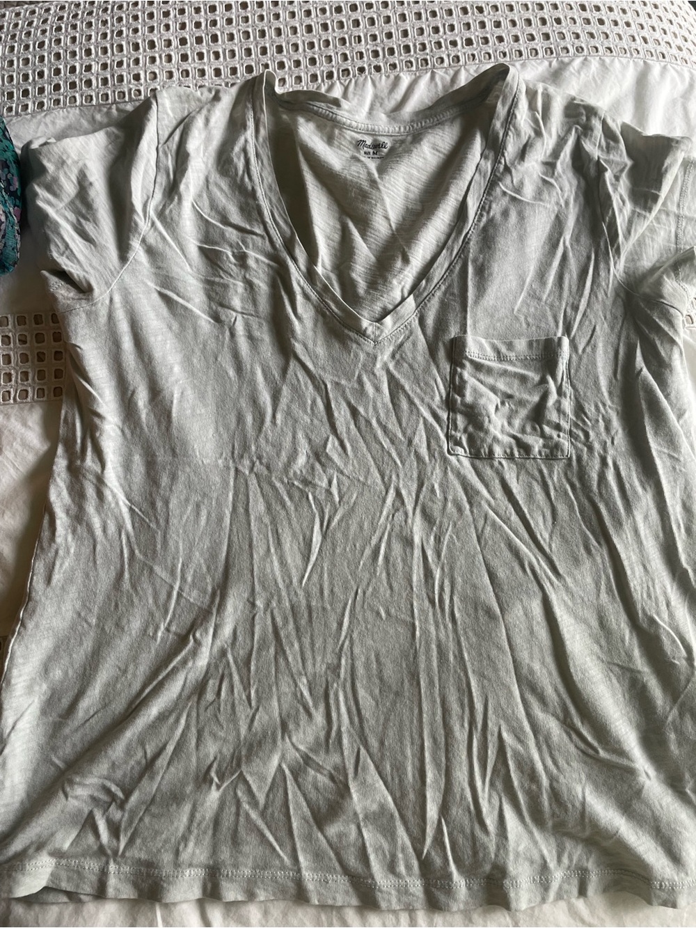 Madewell White Crewneck Tee with Subtle Logo